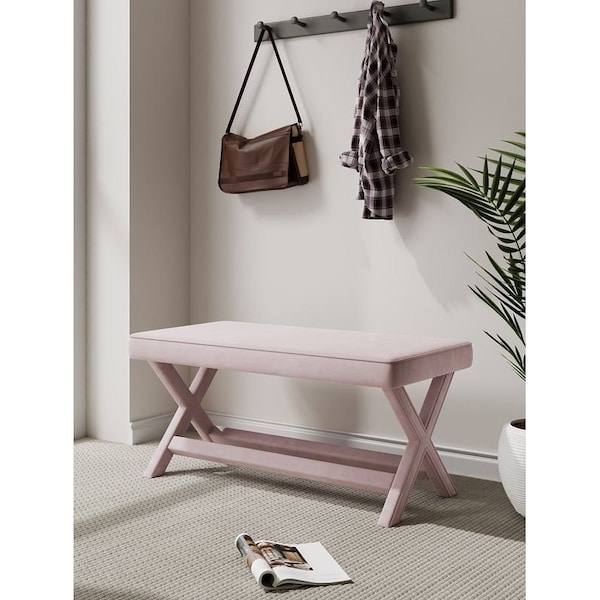 Manhattan Comfort Abigail Double Ottoman Bench in Pink OT005-PK - main